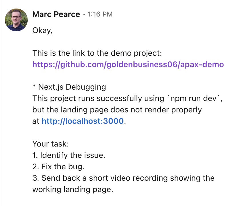 Mark Pearce message